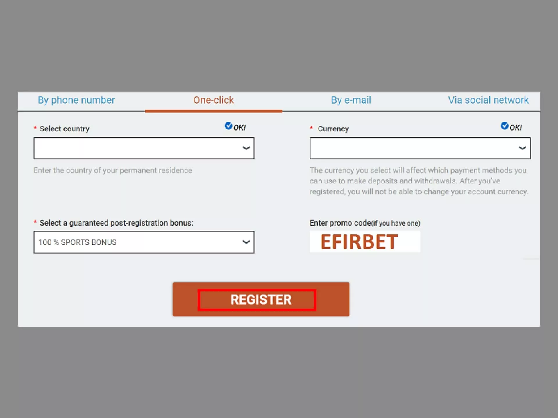 Simple account creation on UFC betting sites.