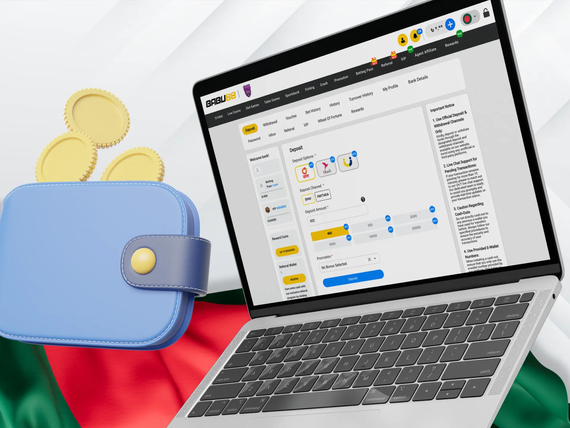 On which online casino sites can I use the Nagad payment system.