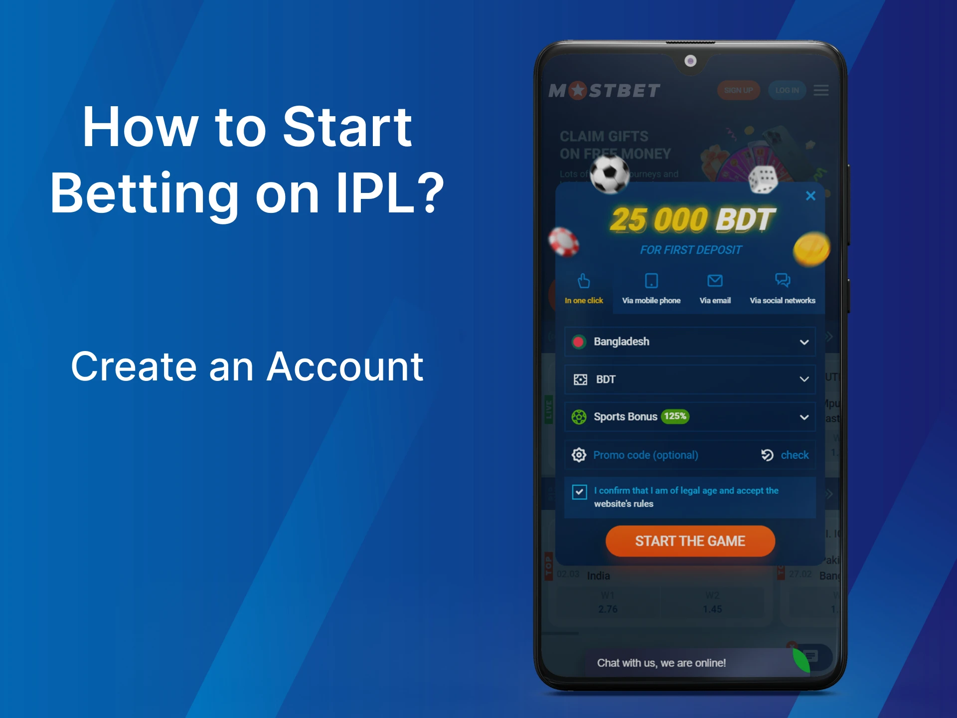 Register to bet on IPL.
