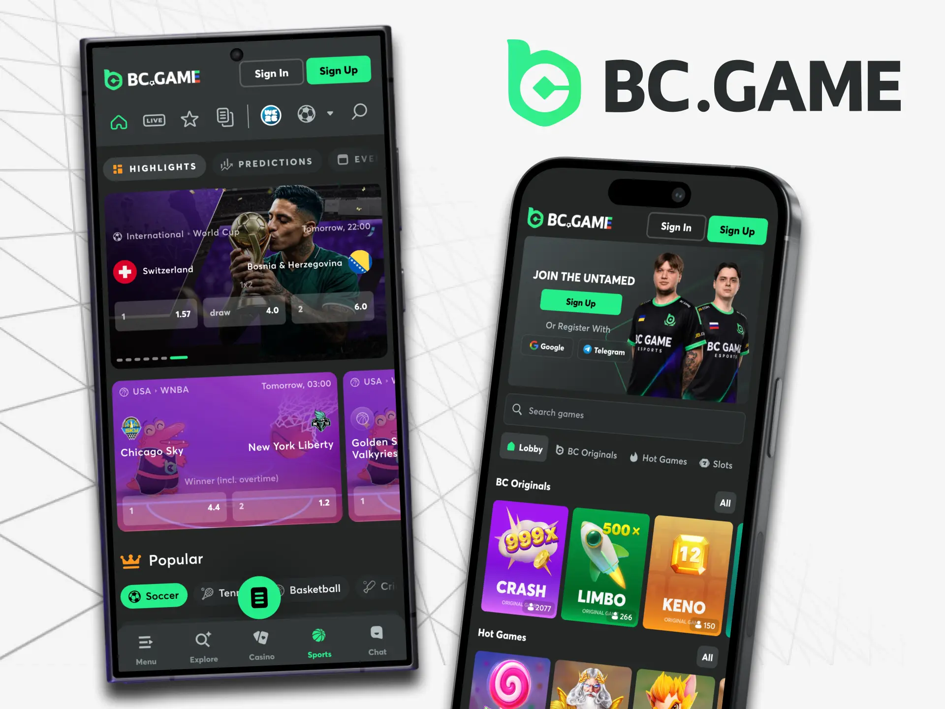 Try your luck when playing slots through the BC.Game app.