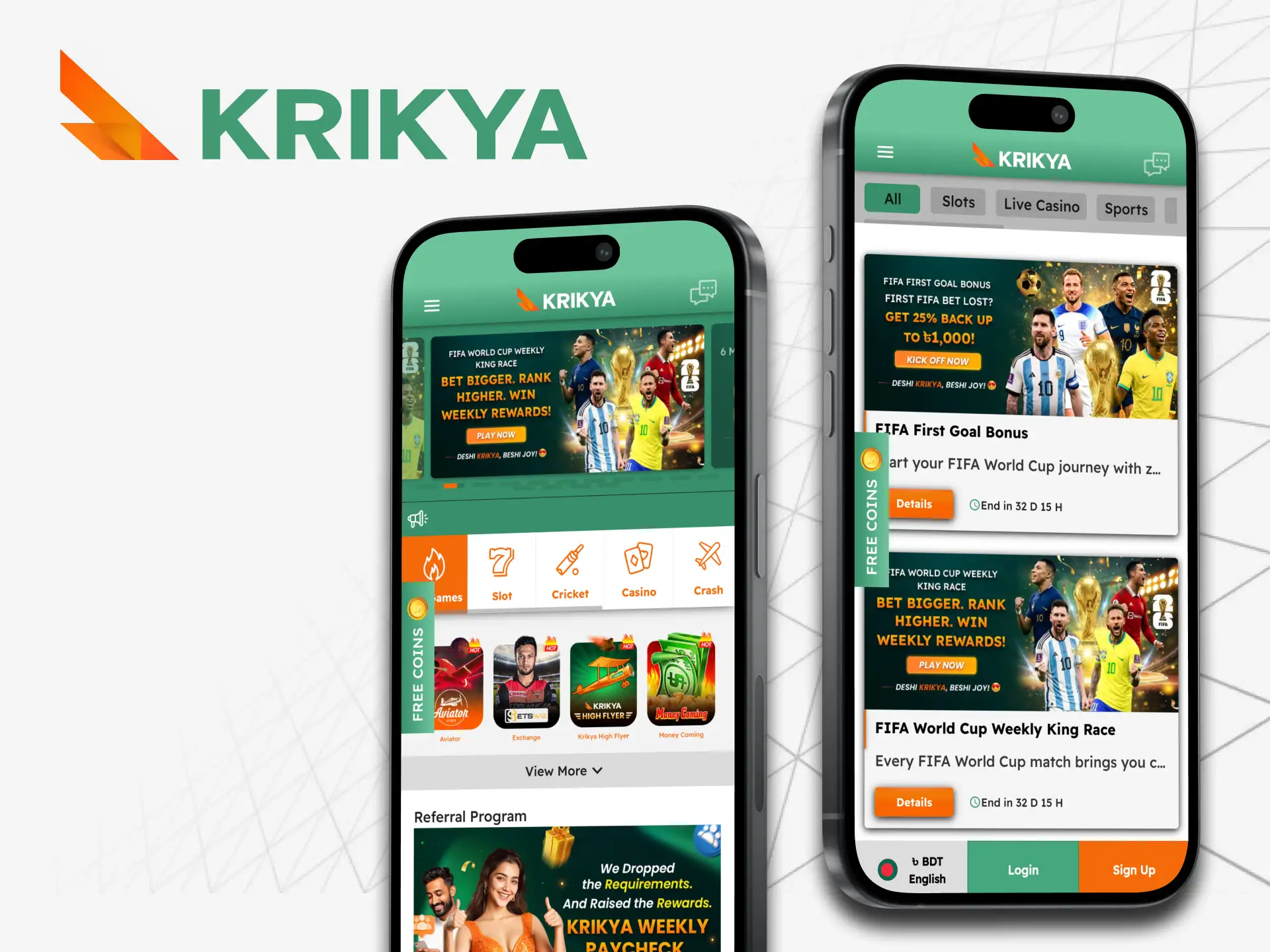 Install the Krikya app and get unprecedented bonuses.