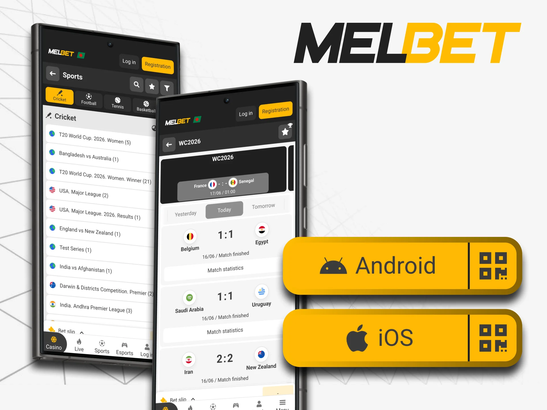 Get a welcome bonus if you top up your account in the Melbet app.