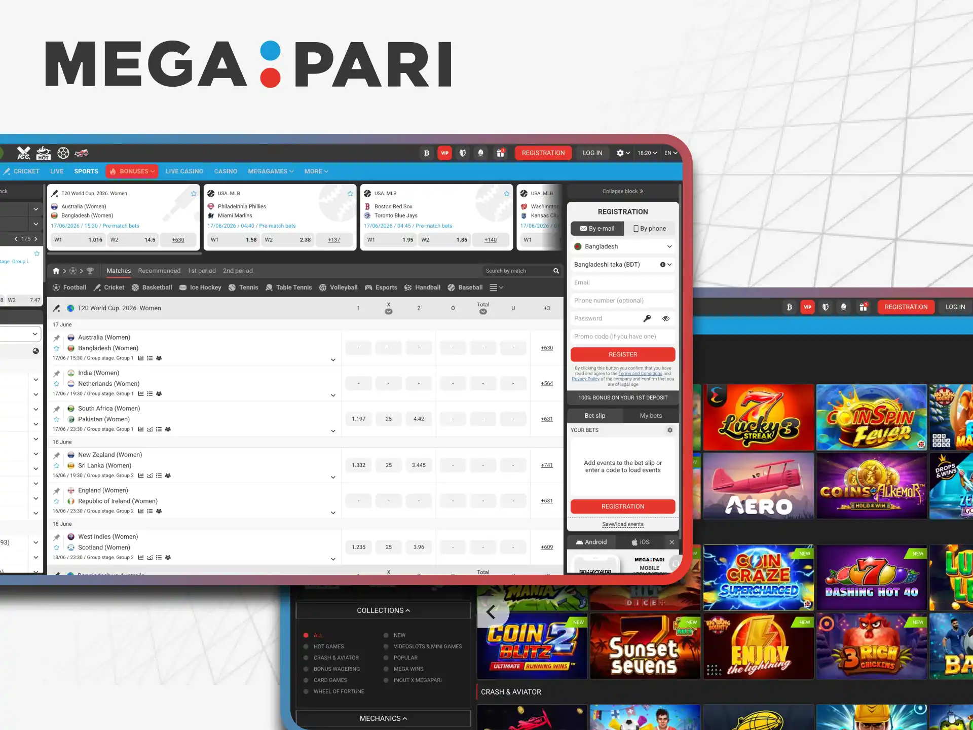 Megapari bookmaker is popular among Bangladeshi players.