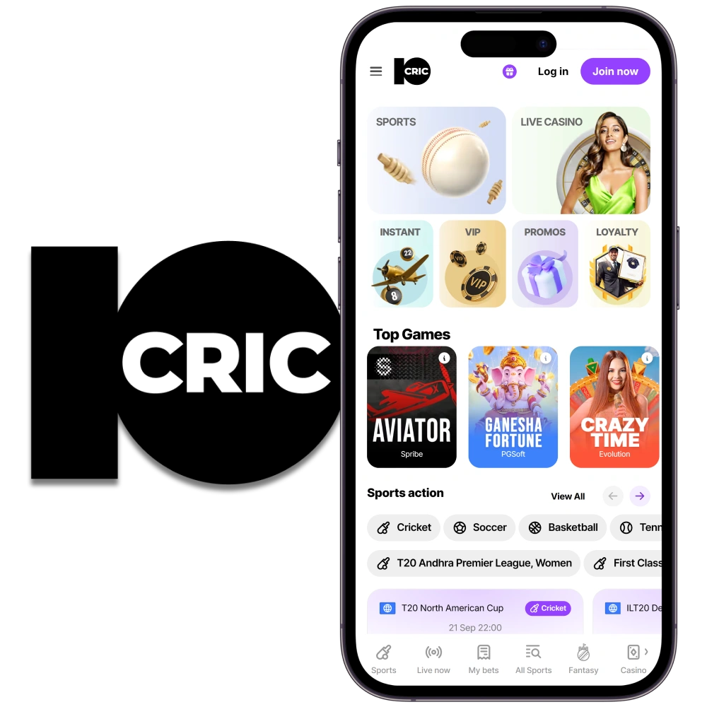 Play in the 10Cric app on your Android and iOS devices.