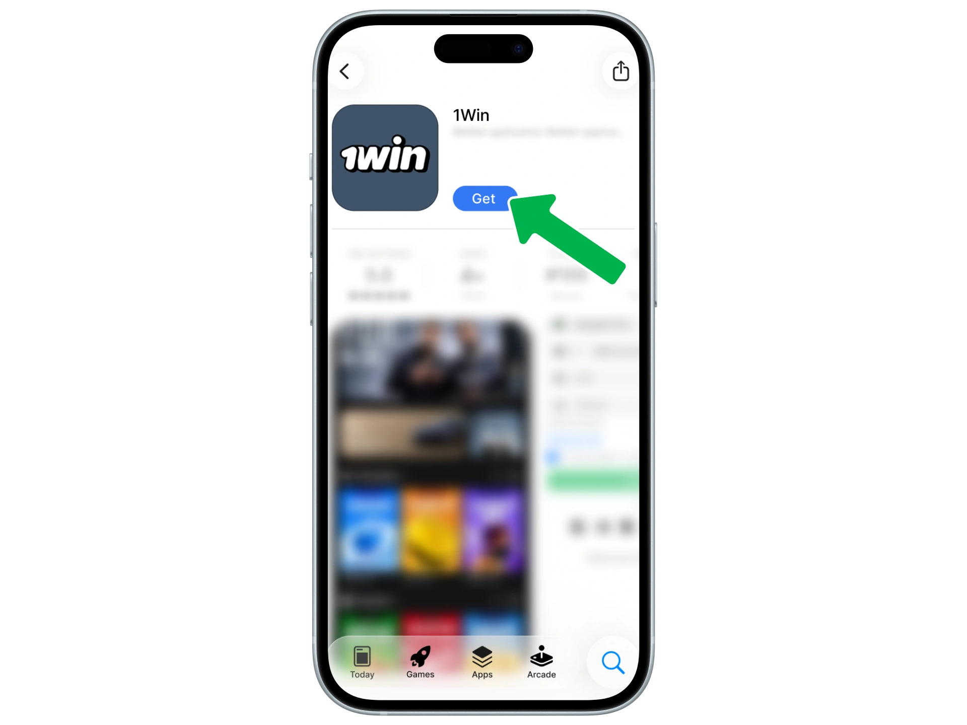 Download the iOS version of 1win on your phone.