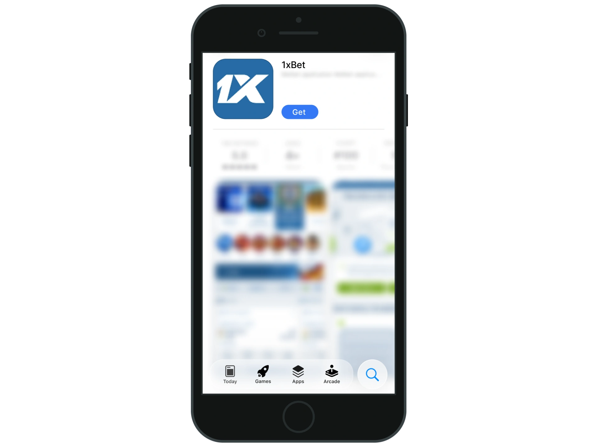 Download the 1xbet app for iOS onto your phone.