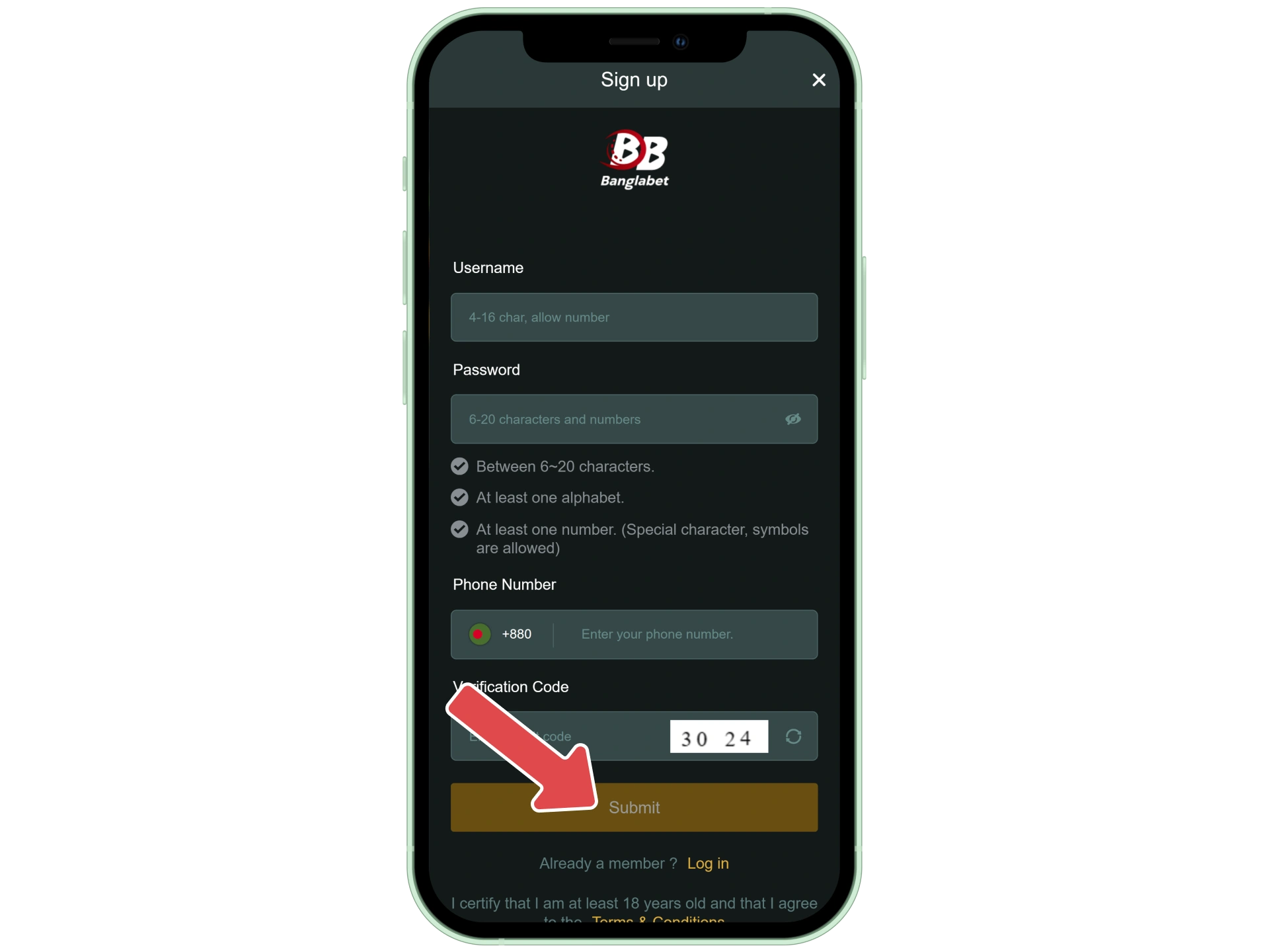 Follow the instructions to complete registration on Banglabet and start using the app.
