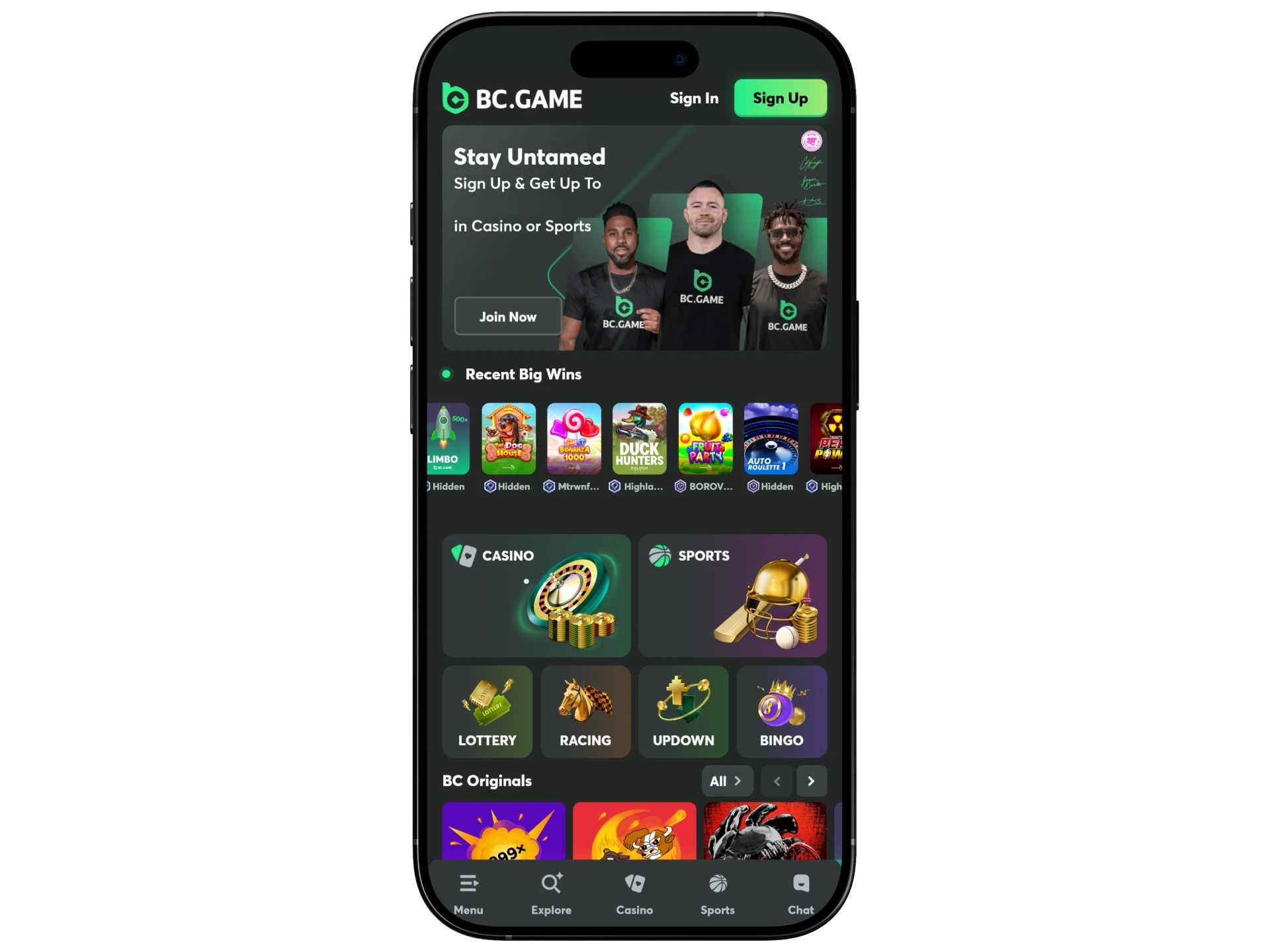Open BC Game on the Safari browser to get the mobile version.