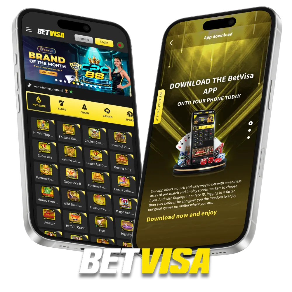 Install the BetVisa official app and start betting via the mobile version.