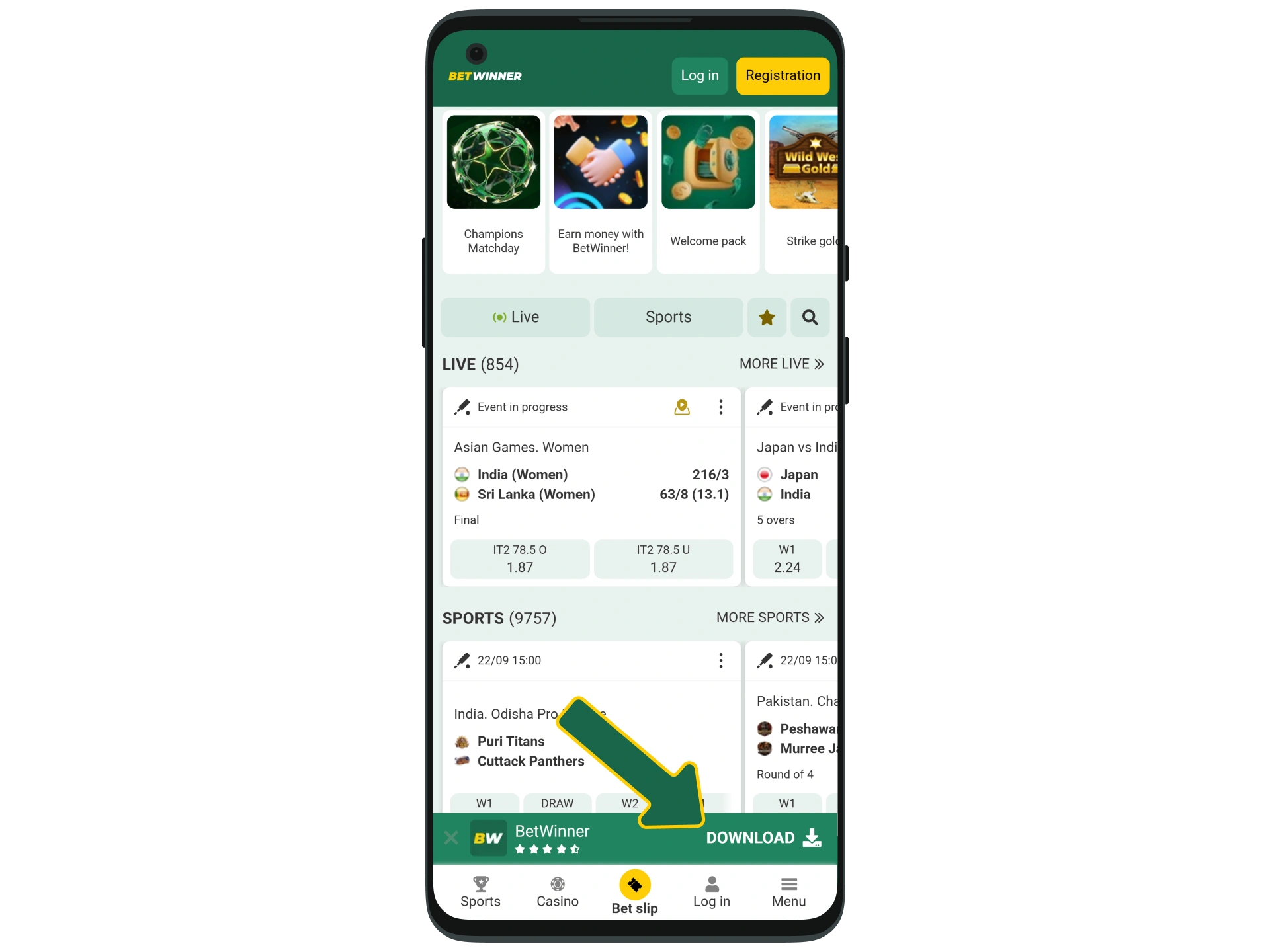 Get a BetWinner APK file from the official website.