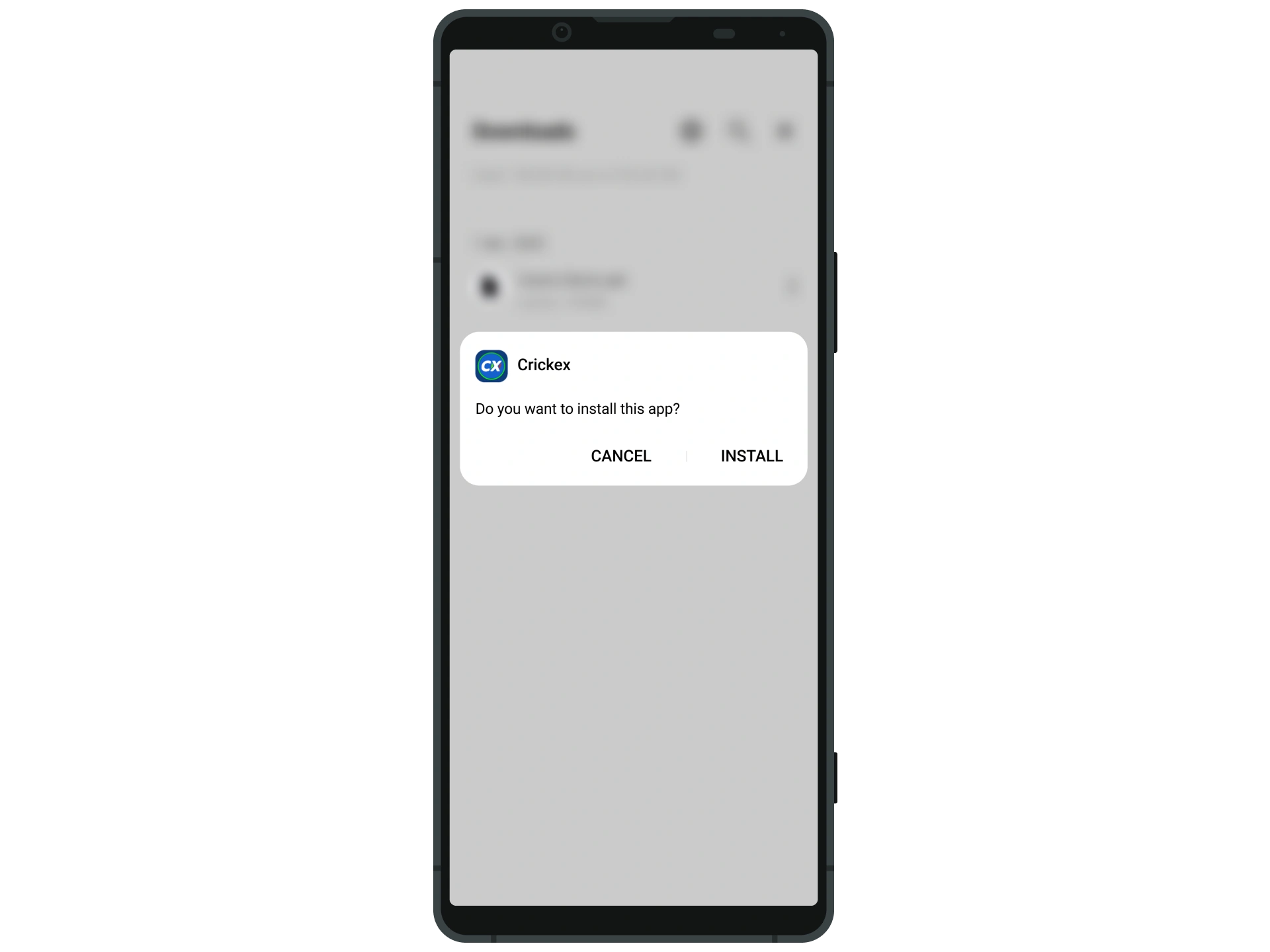Install the official Crickex app and then open it from your home screen.