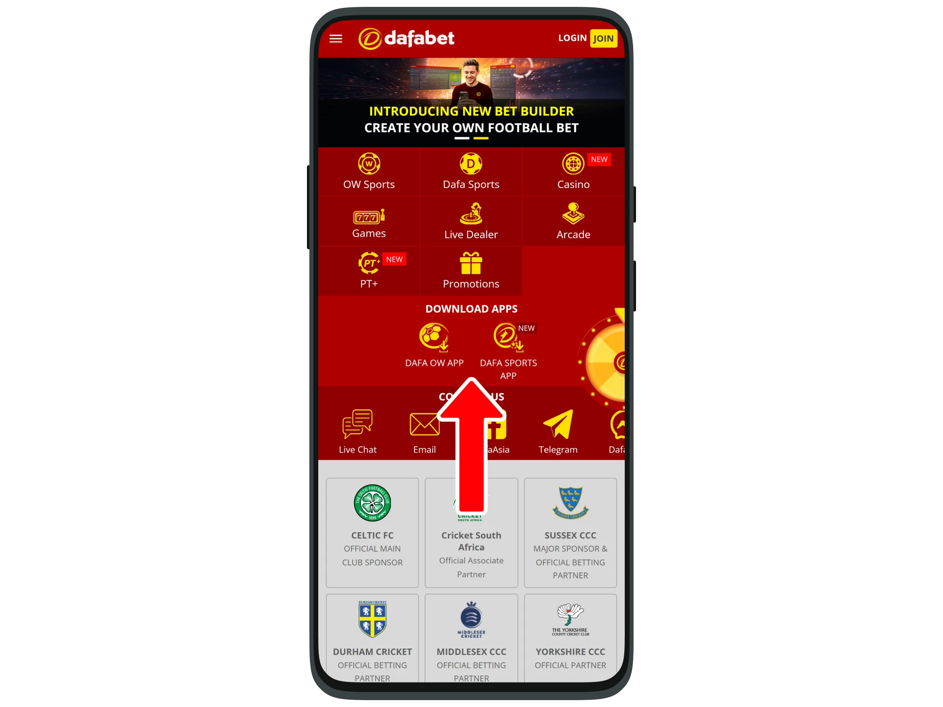 Visit the official Dafabet website to find links to download the apps.