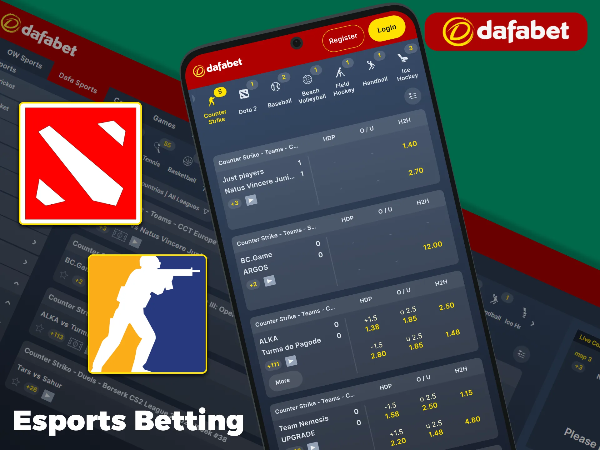 Enjoy eSports betting on the official Dafabet app.