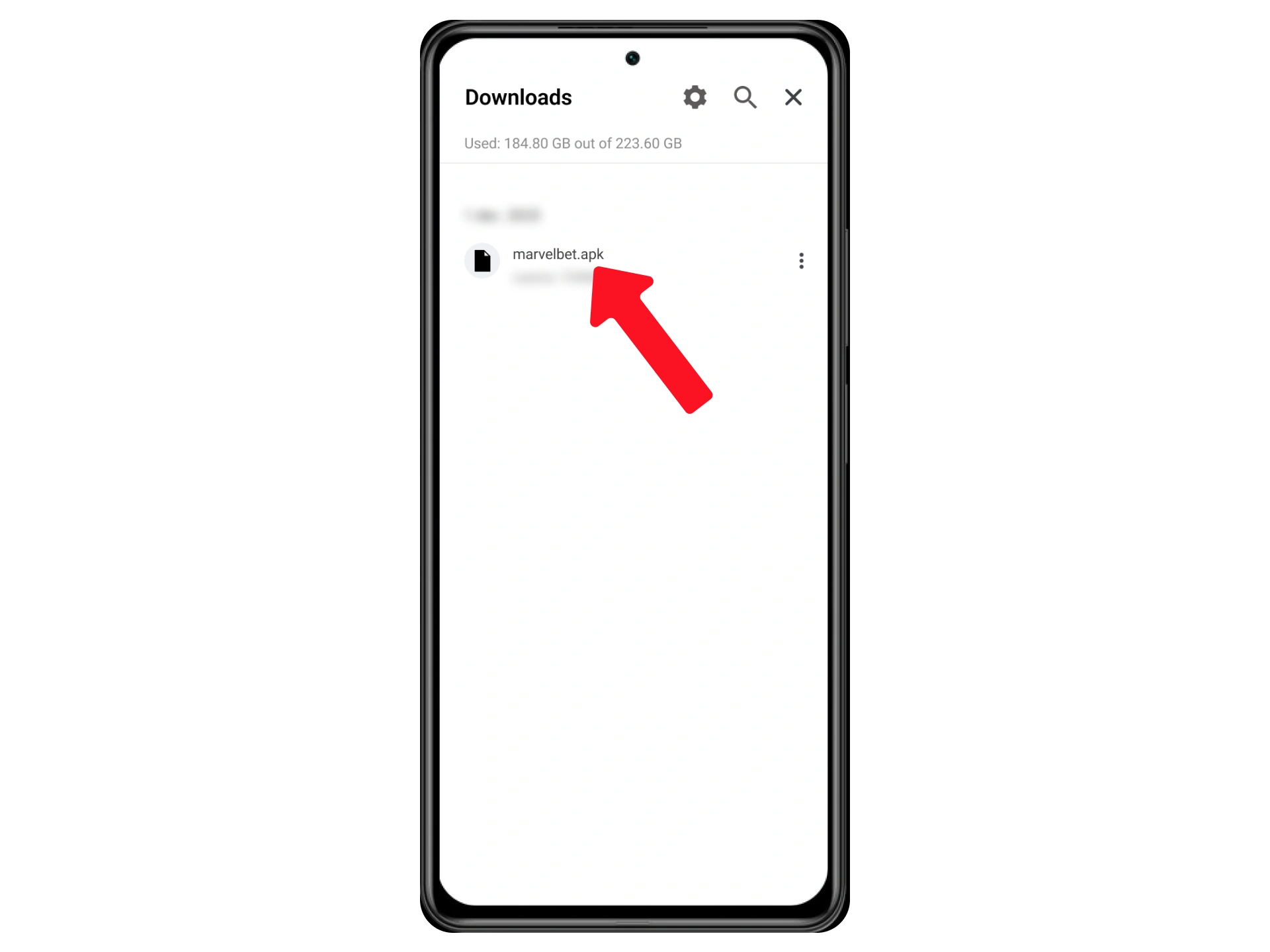 Click on the downloaded Marvelbet APK and open it.