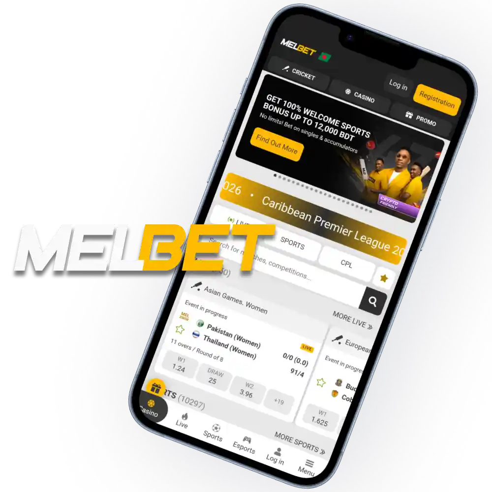Play and bet through the official Melbet app in Bangladesh.