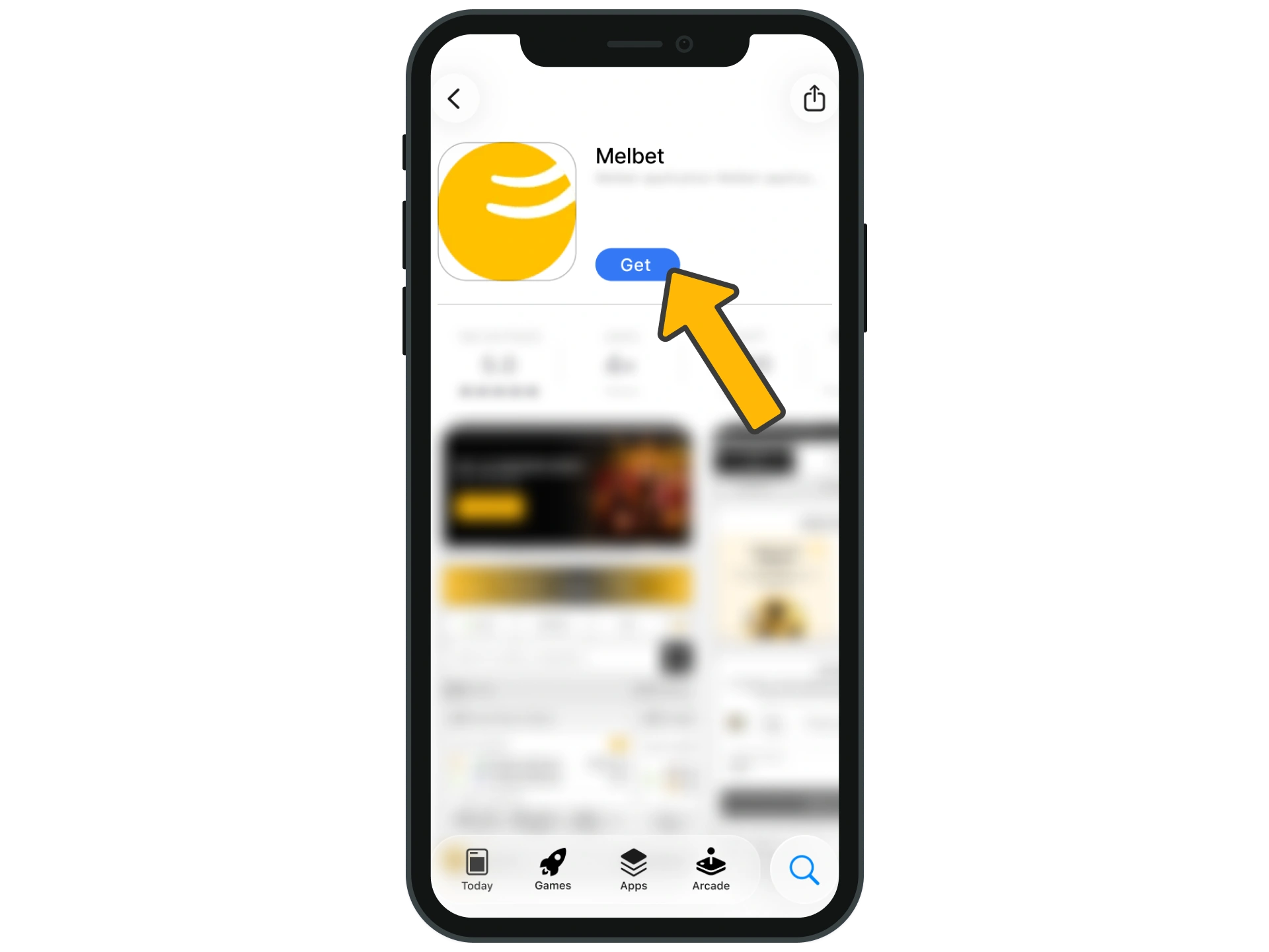 Download the Melbet app from the App Store.