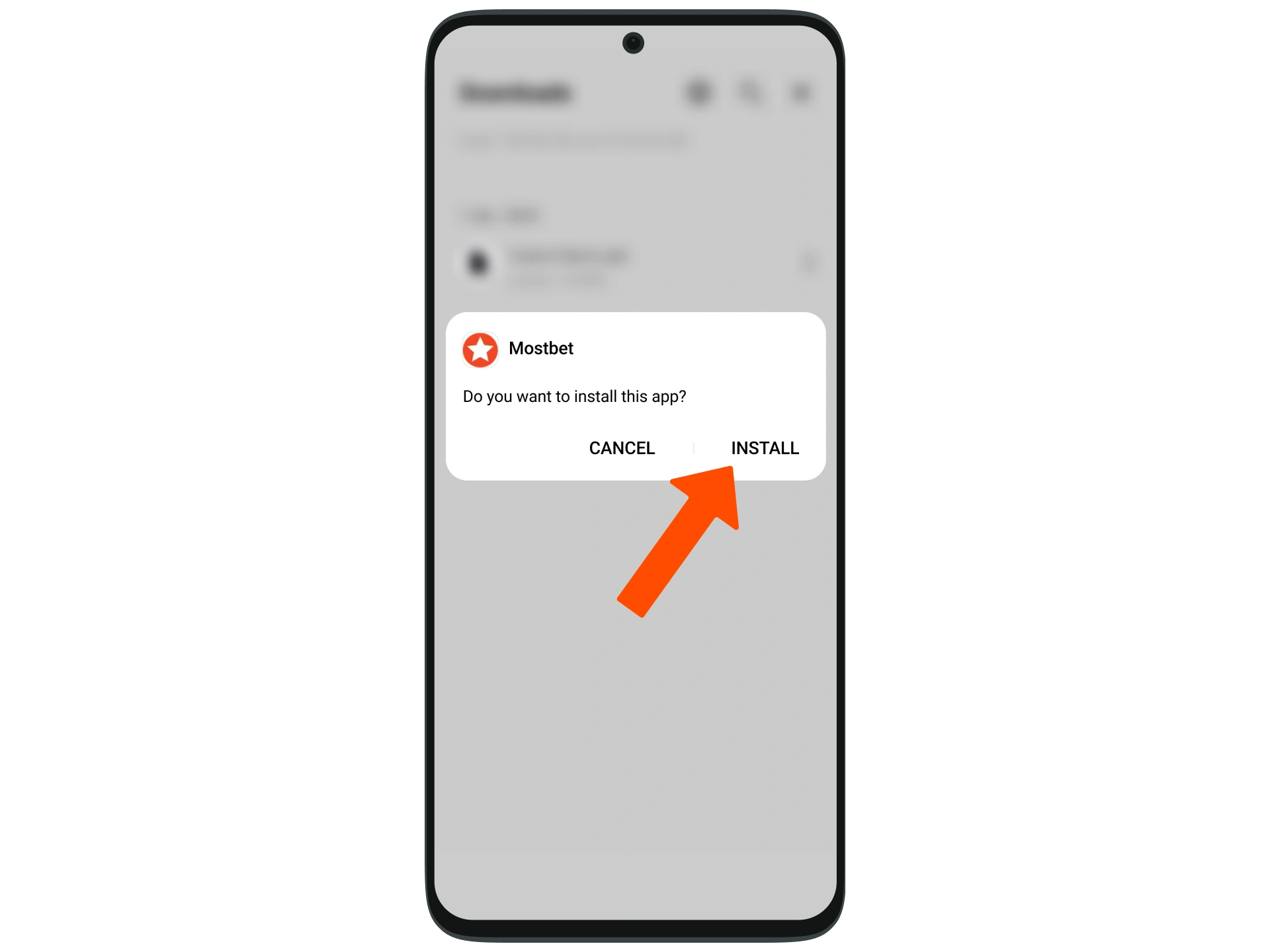 Install the Mostbet app on your phone.