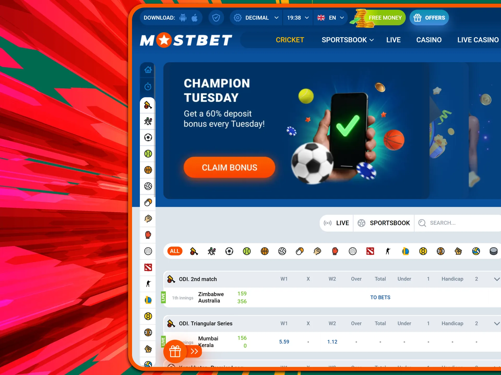 Use the Mostbet PC version for betting.