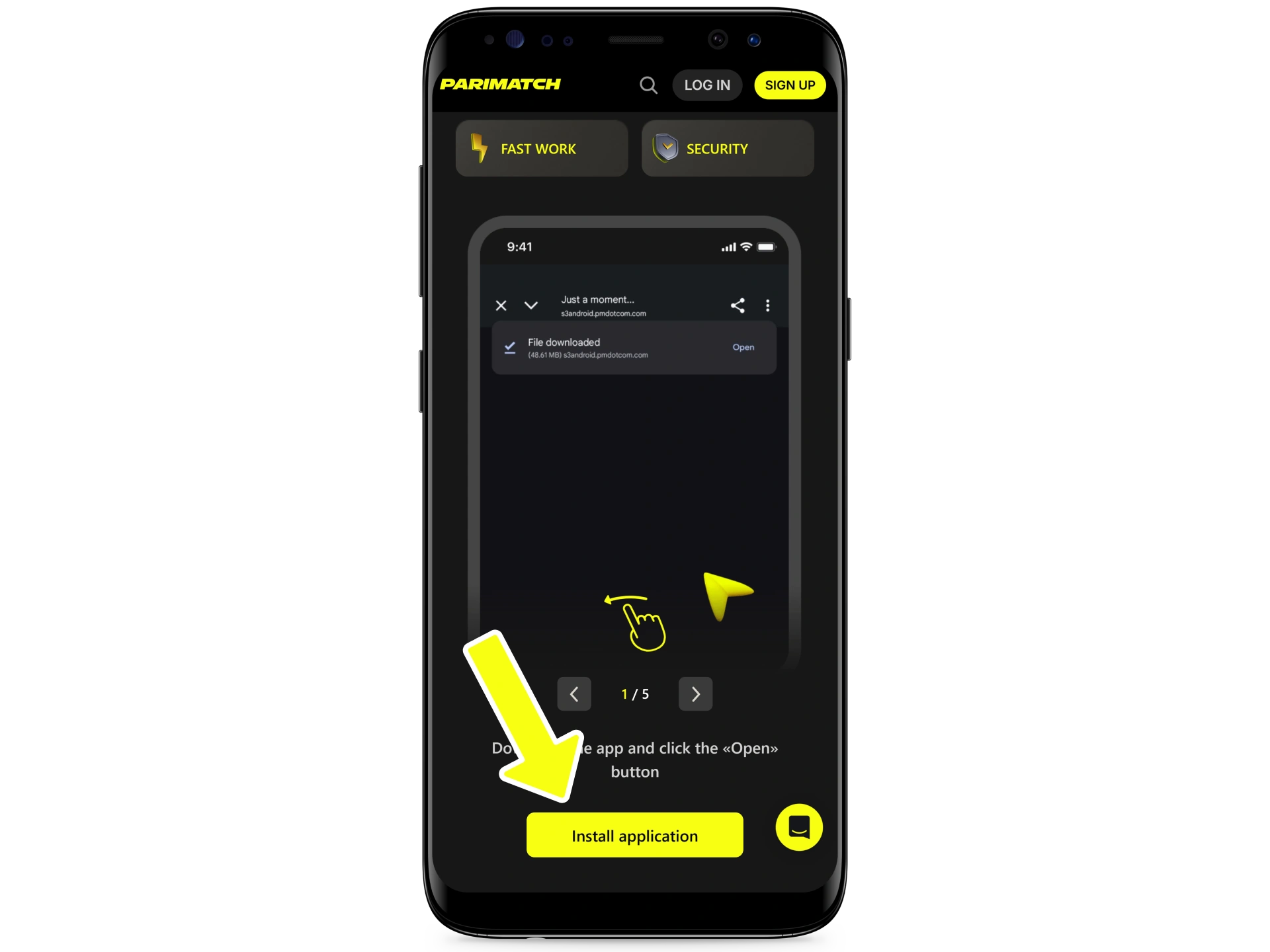 Download the Parimatch APK file from the official website.