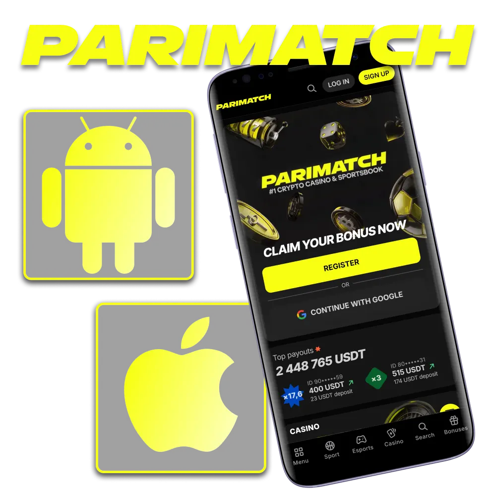Start betting in the Parimatch mobile version for Android and iOS.